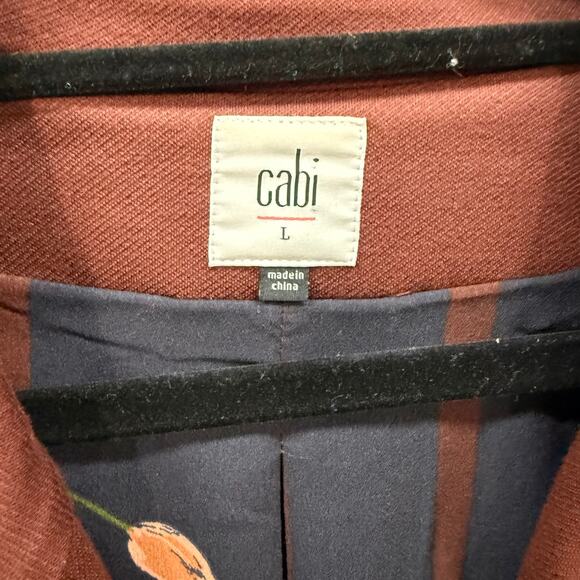 Cabi 3545 Boss Long Jacket Currant Brown Long Line Blazer Large - Picture 2 of 7